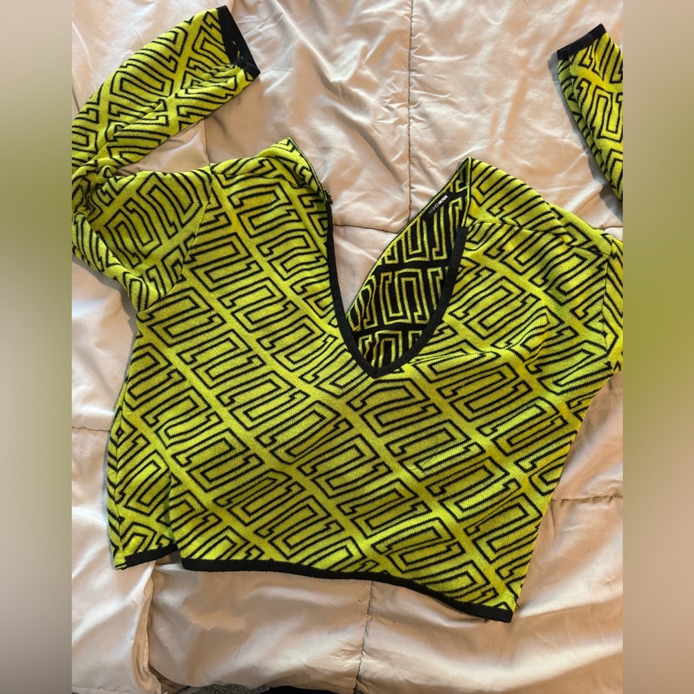 Black and Yellow Patterned Garment